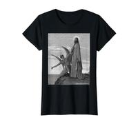 Jésus-Christ Tentation de Satan Wilderness par Gustave Dore T-Shirt Graphique avec Valeur, Femme, Noir, S