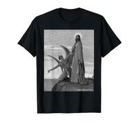 Jésus-Christ Tentation de Satan Wilderness par Gustave Dore T-Shirt Graphique avec Valeur, Homme, Noir, S