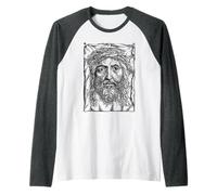 Jésus Christ Vintage Art Christian Faith Cadeau Manche Raglan