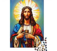 Jesus Christ with Chalice Recycled Paper for Adults Jesus with Holy Chalice Educational Game Decompression 1000 Pieces 52x38cm 1000pcs