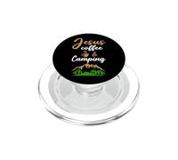Jesus Coffee and Camping Cafeine Barista Camp Lover PopSockets PopGrip pour MagSafe