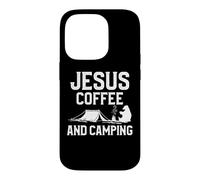 Jesus Coffee and Camping Hiking Camper Adventure Nature Coque pour iPhone 14 Pro