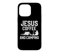 Jesus Coffee and Camping Hiking Camper Adventure Nature Coque pour iPhone 14 Pro Max