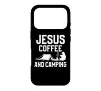 Jesus Coffee and Camping Hiking Camper Adventure Nature Coque pour iPhone 17 Pro
