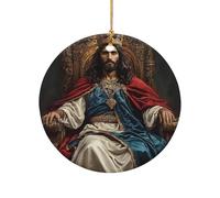 Jésus comme Roi des Rois Christmas Hanging avec Ficelle Décoration De Noël À Suspendre Céramique Sapin Décoration D'Ornement De Noël