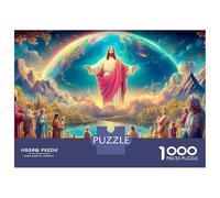Jésus conforte Puzzle 1000 Pièces Jésus Ascendant au Ciel Puzzle Décoratif À Découpe Précise, Jeu Calme Et Challenge pour Adultes Et Enfants 70x50cm/1000pcs