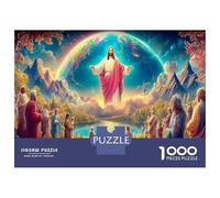 Jésus Console Carton Extra Épais Jeu De Puzzle Classique 1000 Pièces Jésus manifeste Concentration Training Puzzle Jeu Éducatif Décompression pour L'intérieur, Cadeau d'anniversaire De La Maison 52x3