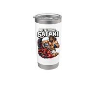 Jésus contre le diable, combat en cage, Jésus-Christ Gobelet isotherme en acier inoxydable double paroi