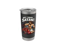 Jésus contre le diable, combat en cage, Jésus-Christ Gobelet isotherme en acier inoxydable double paroi