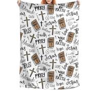 Jésus Couverture chaude douce Jésus Religieux Décorations légères | Couverture de Noël chrétienne pour prière, voyage, jardin, intérieur, extérieur, vacances, fête, maison, chambre