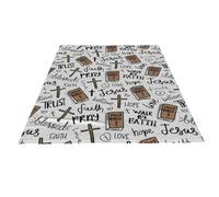 Jésus Couverture douce et chaude pour collectionneur religieuse | Couverture de Noël chrétienne pour restaurant, hôtel, jardin, intérieur, extérieur, vacances, fête, maison, chambre, dortoir