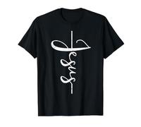 Jésus Croix Christ Jésus VIT T-Shirt Graphique avec Valeur, Homme, Noir, M