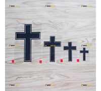 Jésus Croix Symbole Chrétien Symbole Dieu Christ Autocollant Vinyle - Lot de 4 Autocollants en Vinyle Noir 5,1 cm, 7,6 cm, 10,2 cm, 15,2 cm - Style D Sans Fond pour Voiture Boa