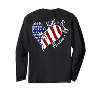 Jesus Cross Heart America The Lord is My Rock Art AU Dos Manche Longue