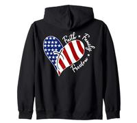 Jesus Cross Heart America The Lord is My Rock Art AU Dos Sweat à Capuche