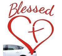 Jesus Cross Sticker Voiture - Autocollant de foi chrétienne, autocollants décoratifs de cœur d'amour | Décoration de fenêtre murale en vinyle facile à appliquer, autocollants religieux croisés pour