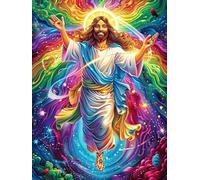 Jésus dans un arc-en-ciel de lumière 1000 Pieces Casse-tête Personne Âgée En Carton Haute Qualité Scène de conte de fées dessin animé Facile Débutant Anti-Stress Passe-Temps Cadeau Anniversaire Pas Ch