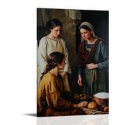 Jésus debout entre Martha et Mary, un occupé avec devoir, l'autre silencieux dans la crainte, comme le temps semble faire une pause autour d'eux. Décoration murale contemporaine - Poster décoratif à