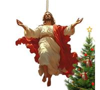 Jésus Décoration de Noël en acrylique 2D pour rétroviseur de voiture, maison, fenêtre, chambre et salle de séjour