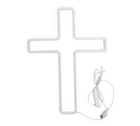 Jésus décoration murale alimenté par USB croix néon signes Dieu saint Crucifix suspendus LED croix lumière décorations pour salle religieuse église noël pâques chrétien.
