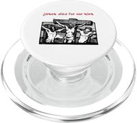 Jesus Died for Our Sins (Jésus on Cross Graphic) PopSockets PopGrip pour MagSafe