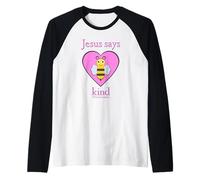 Jésus dit que les abeilles ont bon cœur, les adolescentes sont fondées sur la foi chrétienne Manche Raglan