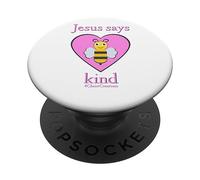 Jésus dit que les abeilles ont bon cœur, les adolescentes sont fondées sur la foi chrétienne PopSockets PopGrip Adhésif