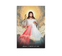 Jesus Divine Mercy Œuvre d'art, affiche, art mural, peinture, toile, cadeau, salon, impression, chambre à coucher, décoration, œuvres d'art, 40 x 60 cm