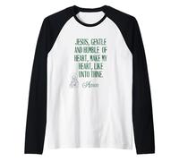 Jésus Doux et Humble de cœur catholique Manche Raglan