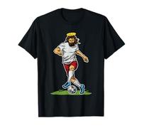 Jésus Dribbles Avec Le Bal Football Joueur De Football T-Shirt