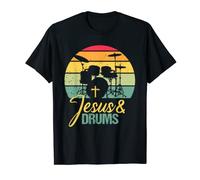 Jésus Drums Spiritual Christian Faith Religious Drummer Gift T-Shirt