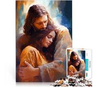 Jésus embrassant Une Femme Puzzle 1000 pièces pour Adolescents Jeu Familial pour et Car C'est Un pour Toute la Famille 38x26cm