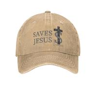 Jésus en plein air unisexe sauve Je passe des journées drôles Casquette de baseball de Noël Couvre chef vintage en jean Hommes Femmes Voyage en plein air Casques souples non structurés Casquette