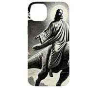 Jésus équitation Dinosaure, OVNI, drôle, Graphique Cool, Fou Coque pour iPhone 14 Plus