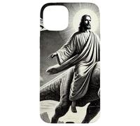 Jésus équitation Dinosaure, OVNI, drôle, Graphique Cool, Fou Coque pour iPhone 15 Plus