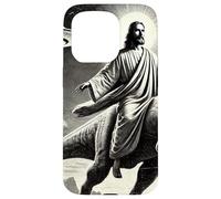 Jésus équitation Dinosaure, OVNI, drôle, Graphique Cool, Fou Coque pour iPhone 15 Pro