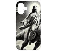 Jésus équitation Dinosaure, OVNI, drôle, Graphique Cool, Fou Coque pour iPhone 16