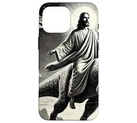 Jésus équitation Dinosaure, OVNI, drôle, Graphique Cool, Fou Coque pour iPhone 16 Pro Max
