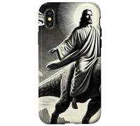 Jésus équitation Dinosaure, OVNI, drôle, Graphique Cool, Fou Coque pour iPhone X/XS