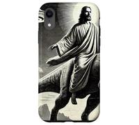 Jésus équitation Dinosaure, OVNI, drôle, Graphique Cool, Fou Coque pour iPhone XR