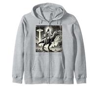 Jésus équitation Dinosaure, OVNI, drôle, Graphique Cool, Fou Sweat à Capuche