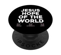 Jésus Espoir du Monde Écriture chrétienne Religion Baptême PopSockets PopGrip Adhésif