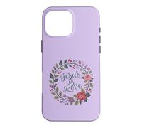 Jésus est Amour chrétien avec Couronne Coque pour iPhone 16 Pro Max