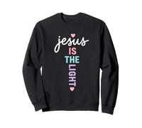 Jésus est la lumière Citation chrétienne Dieu adorateur Bible Sweatshirt