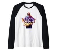 Jésus est la lumière - Foi chrétienne Illustration Art Manche Raglan