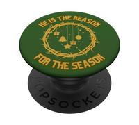 Jésus est la Raison de la Saison Christian Merry Christmas PopSockets PopGrip Adhésif