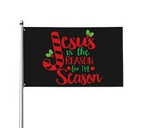 Jésus est la raison de la saison drapeau 0,9 x 1,5 m un côté extérieur ferme cour signe jardin drapeau décoratif avec œillets en laiton