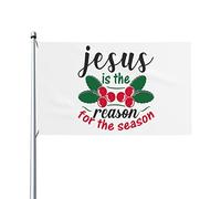 Jésus est la raison de la saison drapeau 0,9 x 1,5 m un côté extérieur ferme cour signe jardin drapeau décoratif avec œillets en laiton