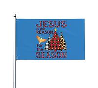 Jésus est la raison de la saison drapeau 0,9 x 1,5 m un côté extérieur ferme cour signe jardin drapeau décoratif avec œillets en laiton