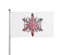 Jésus est la raison de la saison drapeau 0,9 x 1,5 m un côté extérieur ferme cour signe jardin drapeau décoratif avec œillets en laiton